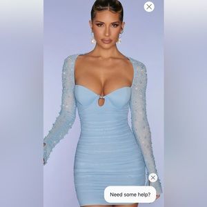 Oh polly embellished long sleeve dress